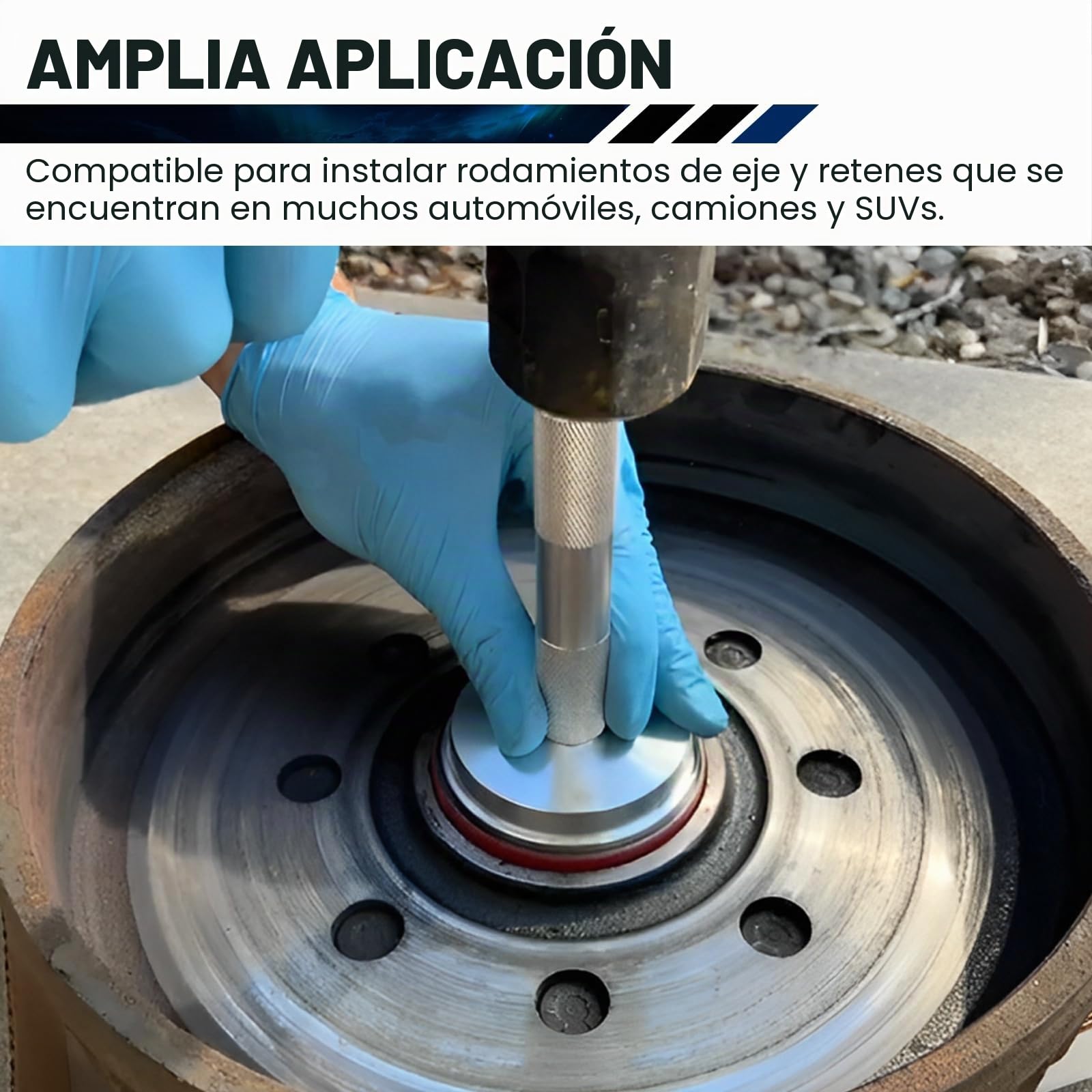 ATPEAM 10 Piezas Extractor de Rodamientos y Sellos, Kit Profesional de Instalación y Extracción con Adaptadores de Aluminio para Taller y Reparación de Ruedas