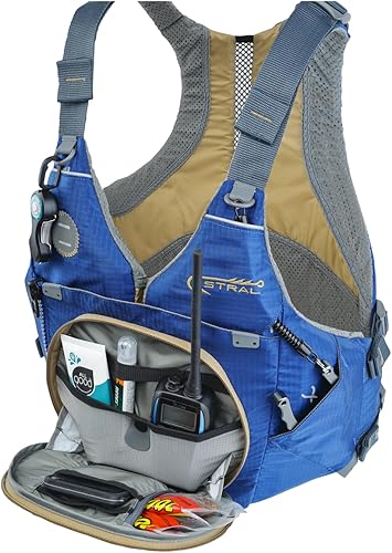 Miniatura 5 de Astral Chaleco salvavidas Sturgeon - Chaleco salvavidas de alta ventilación USCG tipo III PFD para adultos para pesca y turismo Azul marino,Naranja