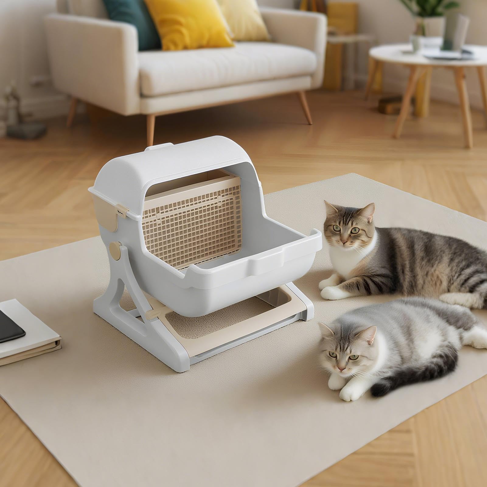 Arenero Autolimpiable Para Gatos Desodorante Inodoro Para Varias Mascotas, | Arenero Inteligente Para Gatos para en interiores, exteriores, viajes, apartamentos, rincones, armarios y