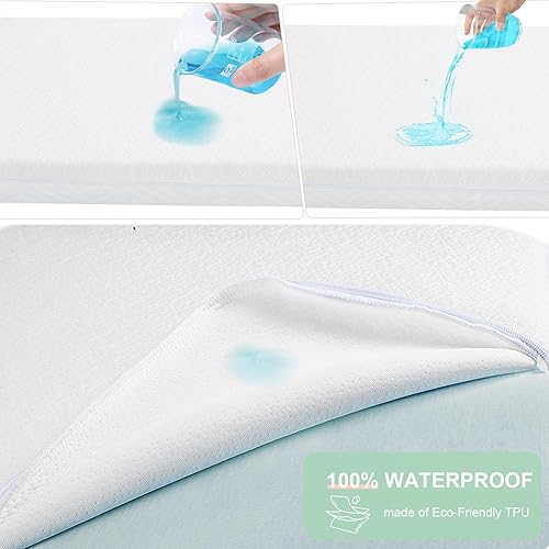 Miniatura 8 de ANGELBLISS Mini colchón para cuna, 38 x 24 pulgadas, mini colchón para bebé y niños pequeños, colchón de espuma viscoelástica de gel con funda