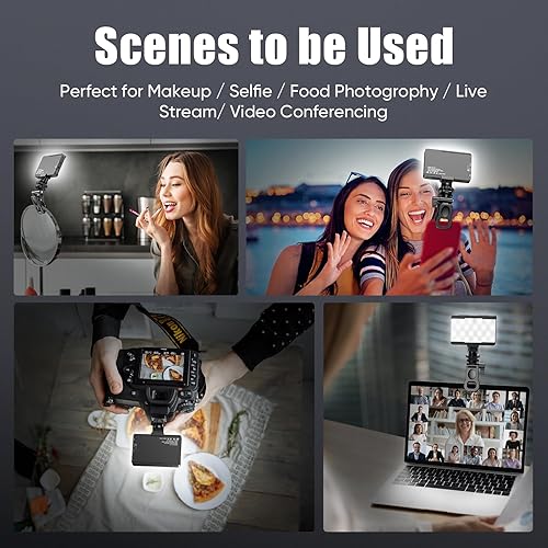 Miniatura 6 de Luz LED para selfie, luz de llenado de teléfono portátil con clip, ajuste de brillo de 10 niveles, CRI 95+, 3 modos de luz regulables, batería