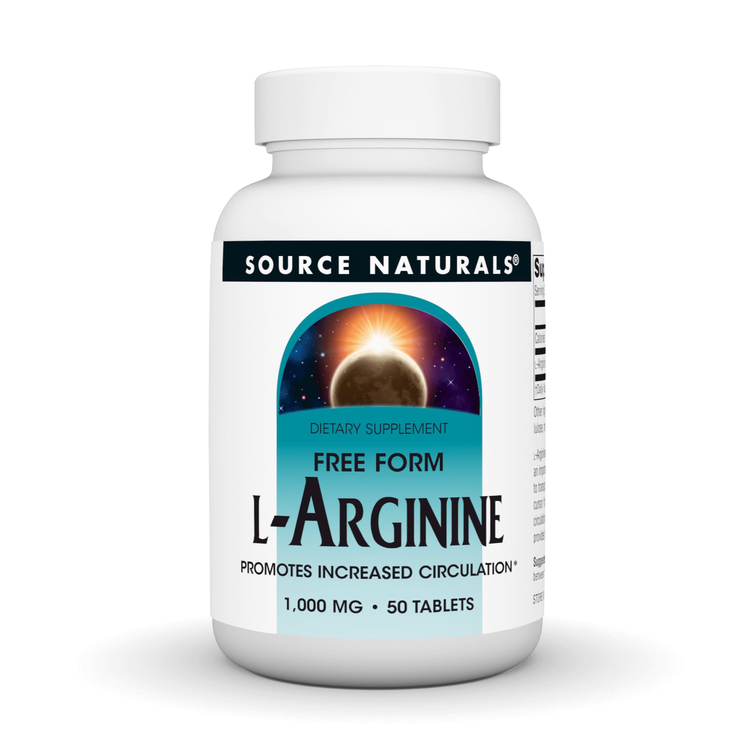 Source Naturals L-Arginine, Free Form, 1000 mg - 50 Tablets