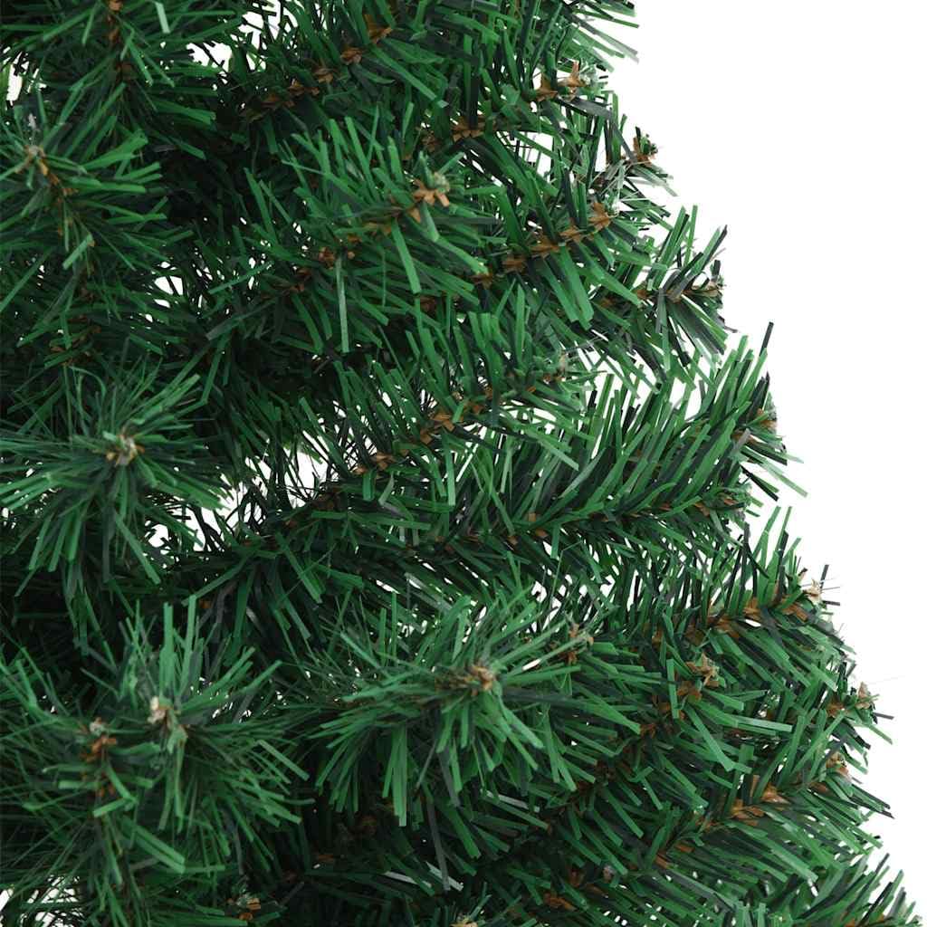Albero Di Natale Artificiale Metà 120 Cm Verde Con Supporto | PVC Resistente, Facile Da Montare, Adatto Per Decorazioni Natalizie, Compatto
