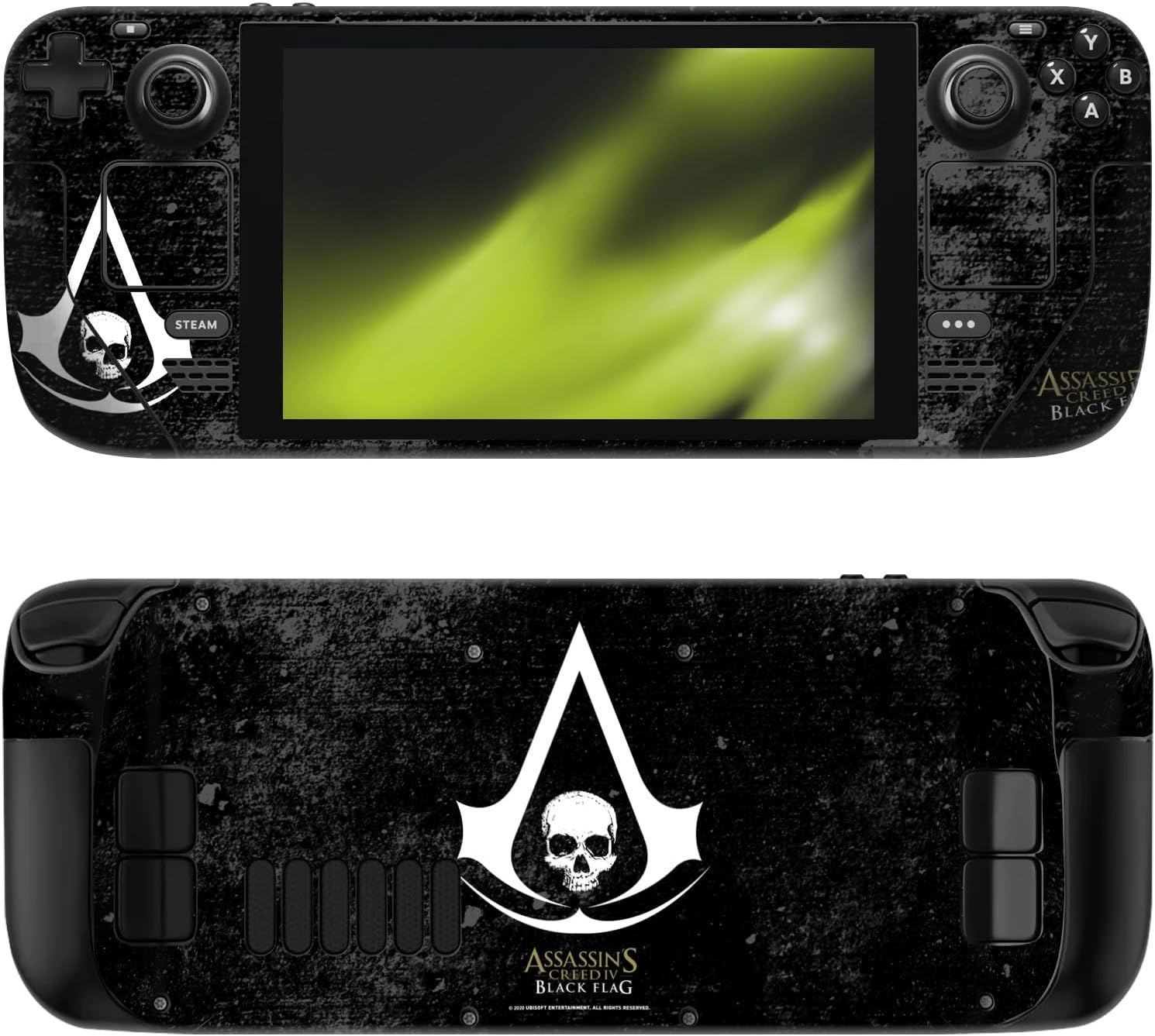 Head Case Designs Officially Licensed Assassin's Creed Grunge Black Flag Logos Vinyl Sticker Skin Decal Cover Compatible with Steam Deck