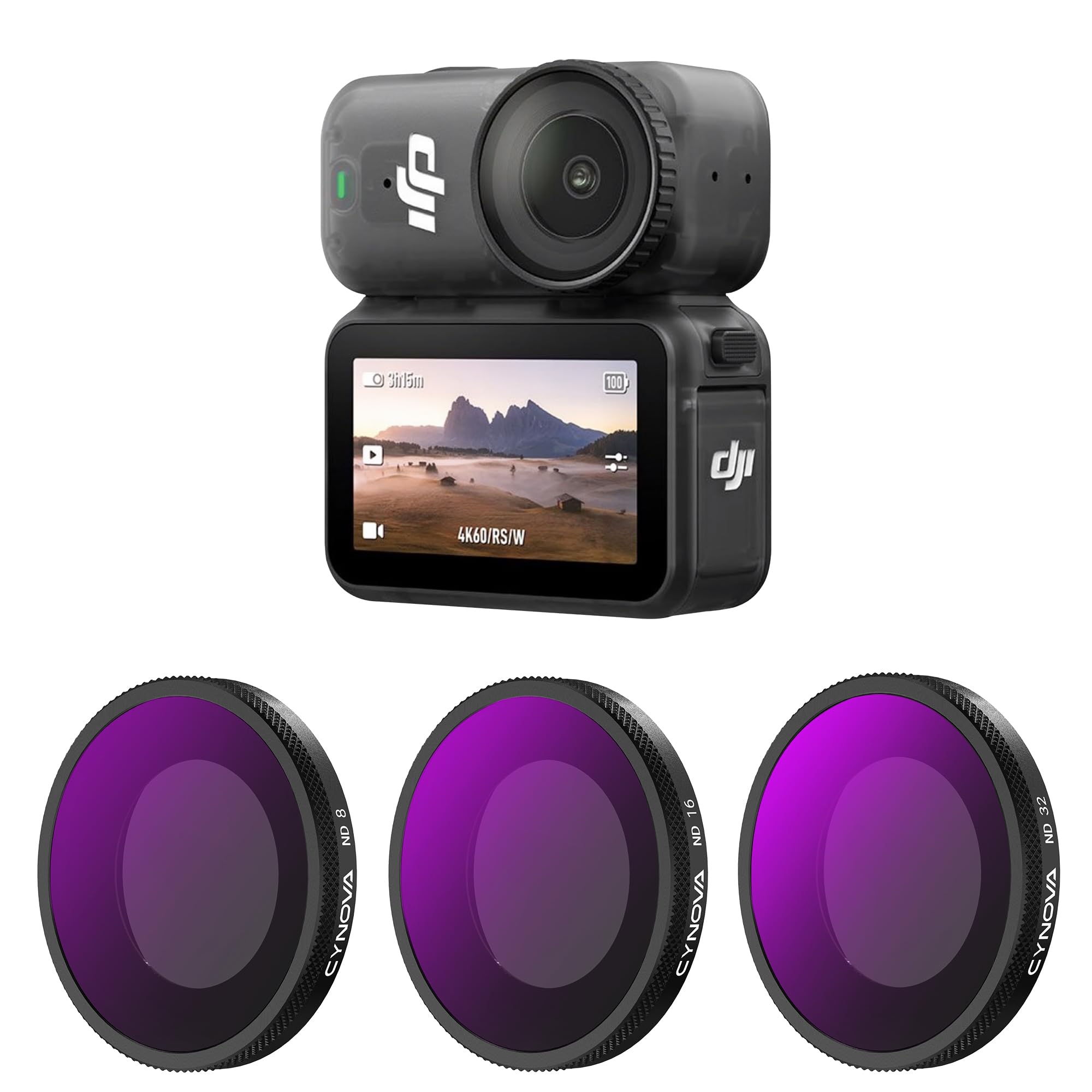 CYNOVA Osmo Nano ND Filter,3er Pack ND8, ND16, ND32,Osmo Nano Filterset Kompatibel mit DJI Osmo Nano,Polarisierende Neutral Density HD Glass,multifunktionaler Graufilter,Osmo Nano Zubehör
