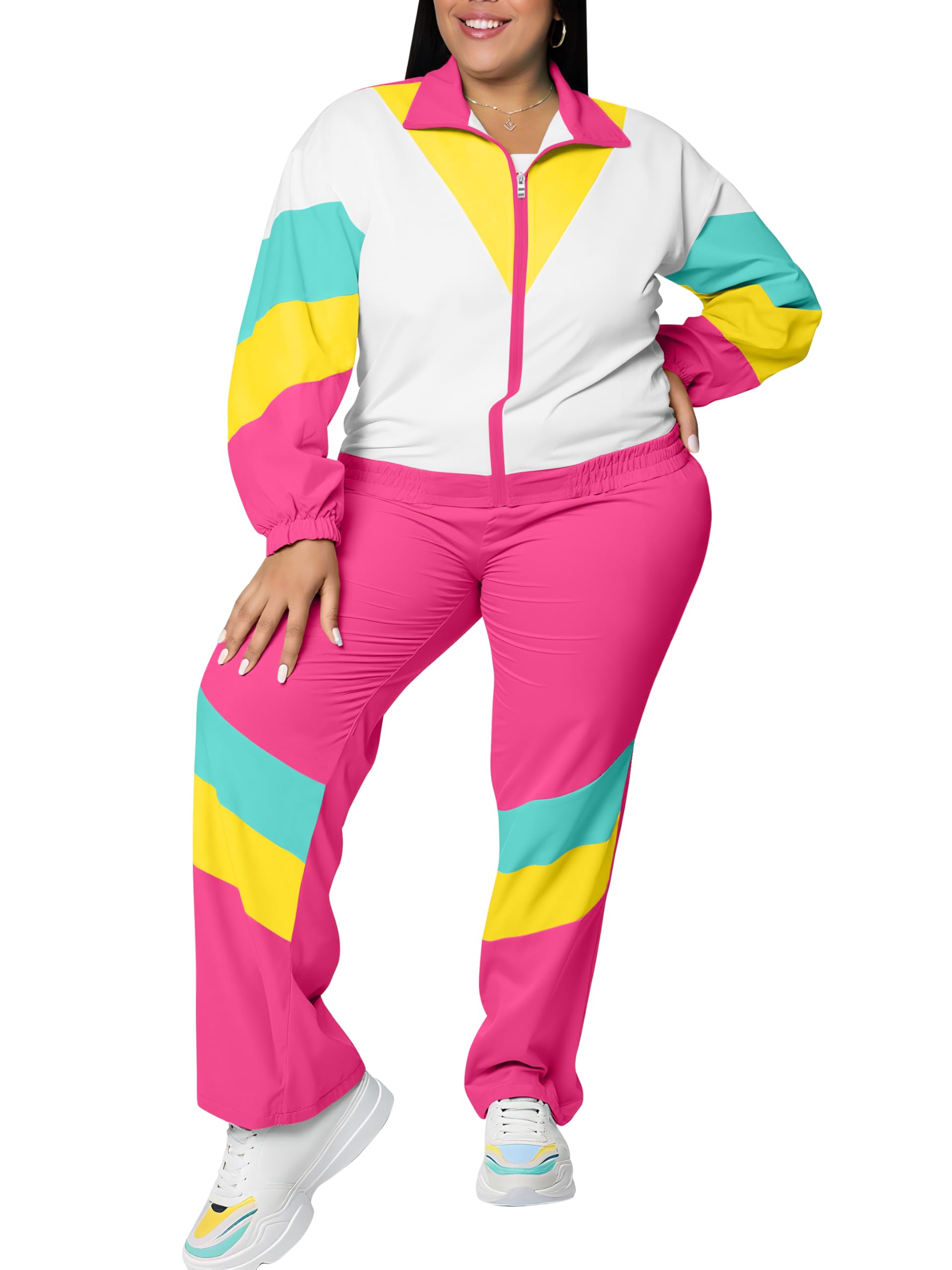 UOUA Plus Size Women's Tracksuit