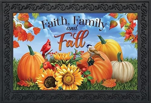 Briarwood Lane Felpudo Faith Family and Fall de 30 x 18 pulgadas para interior y exterior