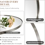 ANDY STAR Oval Mirror,22 x 30 Inch Brushed Nickel Oval Mirror, Oval Bathroom Mirror Brushed Nickel Metal Frame Wall Mounted