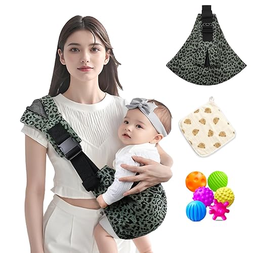 Miniatura 10 de Portabebés tipo cabestrillo para niños pequeños, cabestrillo para bebé, ajustable delante y atrás con asiento de cadera antideslizante, diseño Negro