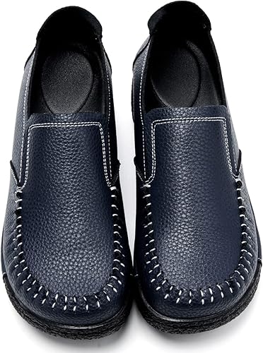 Miniatura 9 de UZB Mocasines sin cordones para mujer de cuero cómodos informales con plataforma