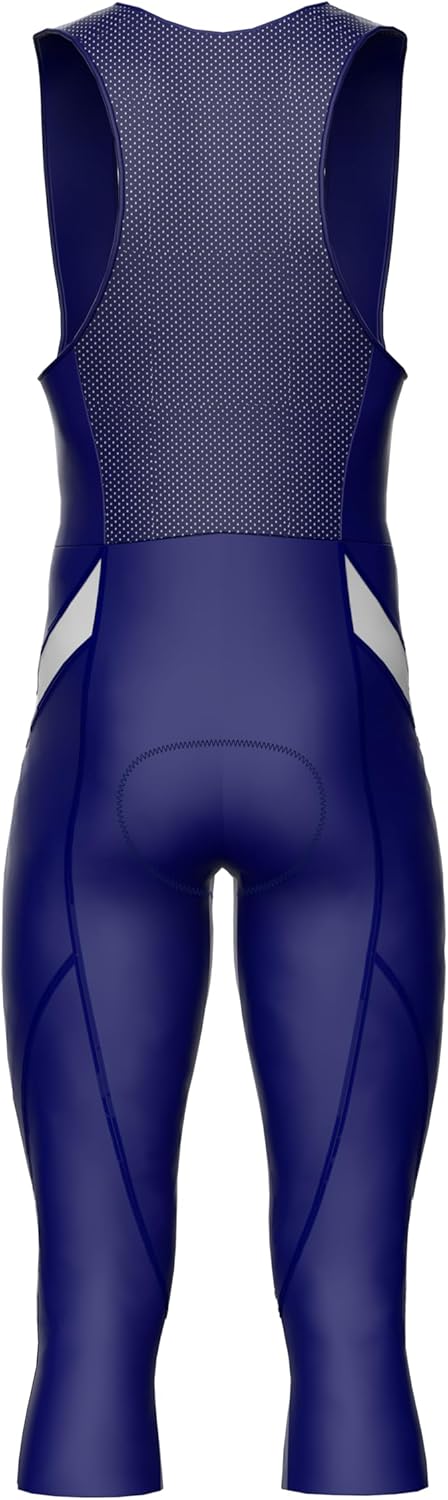 Sparx Men's Elite Super Roubaix Thermal Cycling 3/4 Bib Tights Bib Knicker Coolmax Padded (XL, Navy)