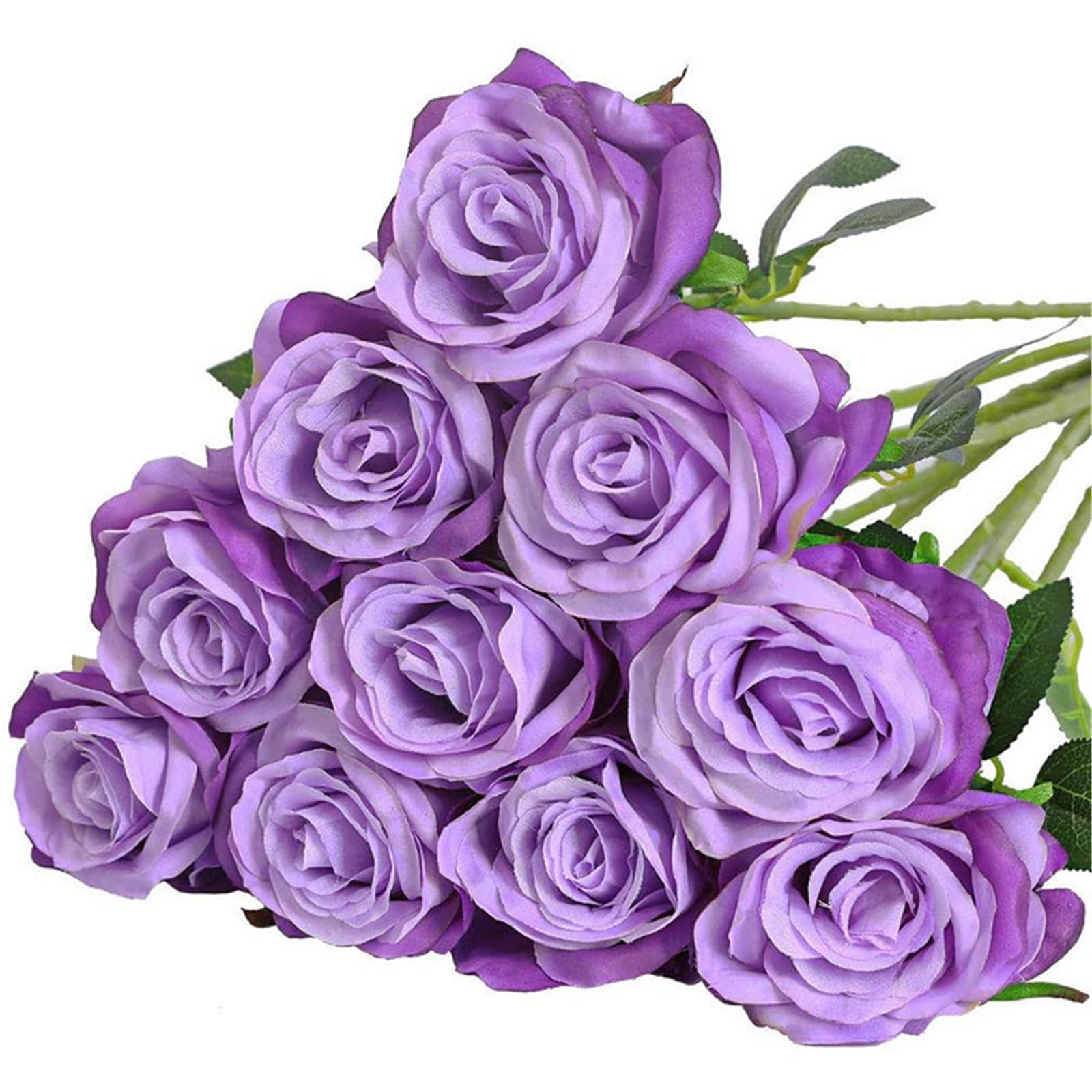JSGHGDF Realistic Rose Flower 10Pieces Wedding Bouquet Silk Rose Home Flower Arrangement Ceremony Centerpiece Decors Realistic Silk for Wedding Decors