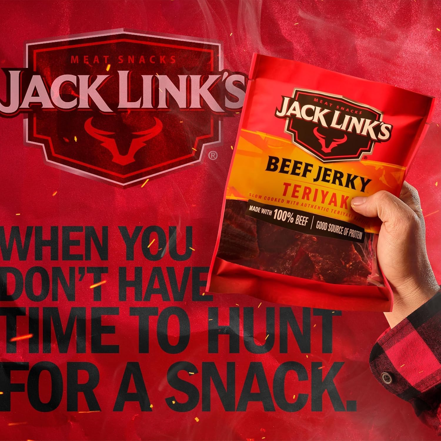 Jack Link's Teriyaki Beef Jerky - (2 Pack) 9 oz Bag - Ready to Eat Protein Snacks - 11g Protein per Serving - Made with 100% Real Beef