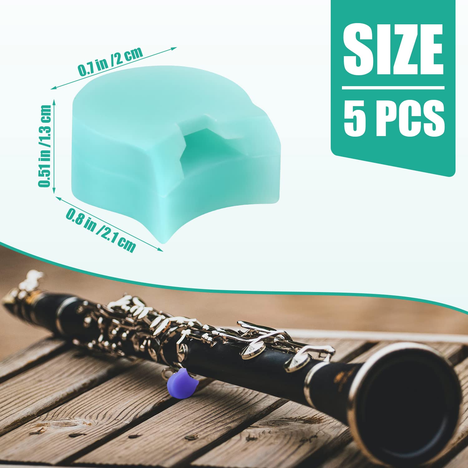 5 Pièces Coussin Repose Pouce pour Clarinette/Hautbois, Coussin Repose Doigt de Pouce Silicone Protecteur Coussin Repose-Pouce pour Hautbois (Rose, Noir, Jaune, Bleu, Violet)