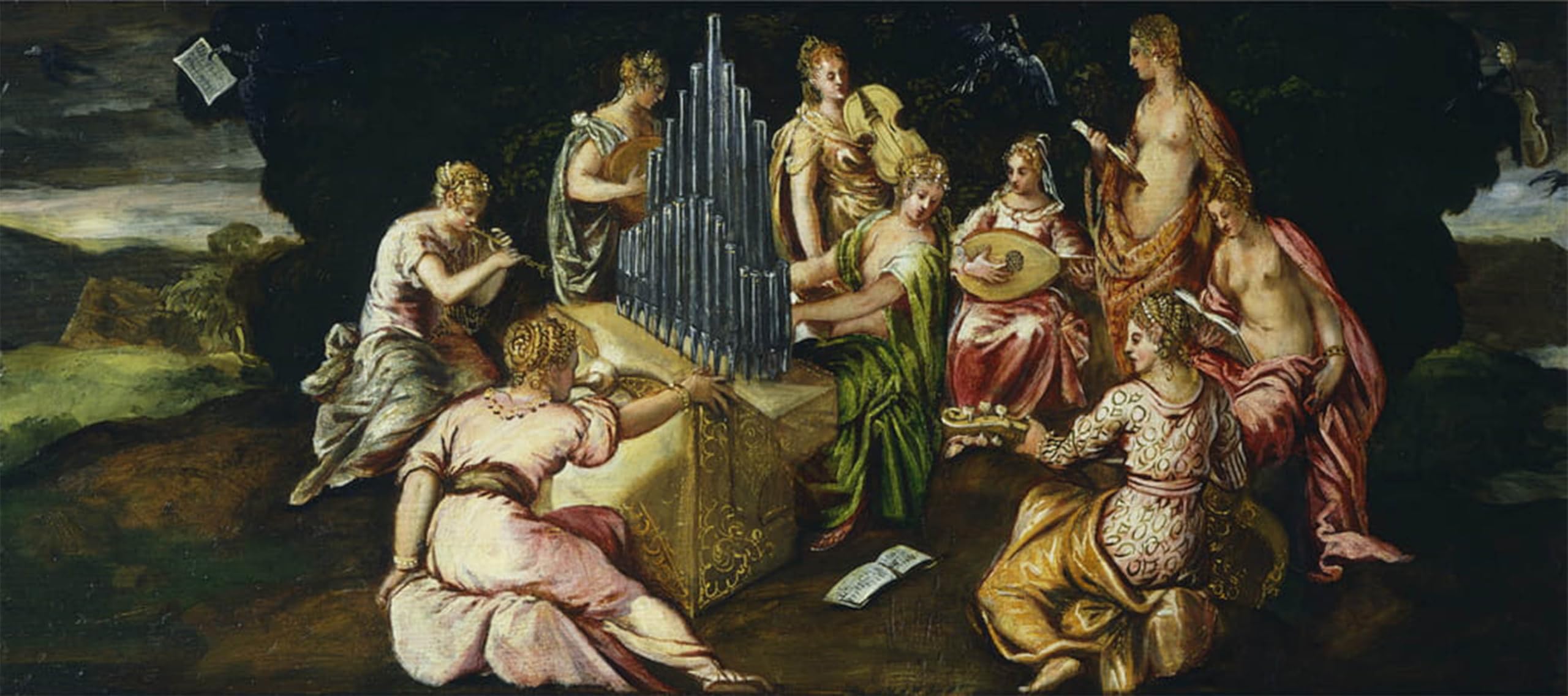 SERENDIPITP Abstract Painting Mural Print Picture Wall Decor Painting Contest Between Muses and Pierides by Jacopo Robusti Tintoretto Vintage Wall Artwork for Home Decor 60x90cm