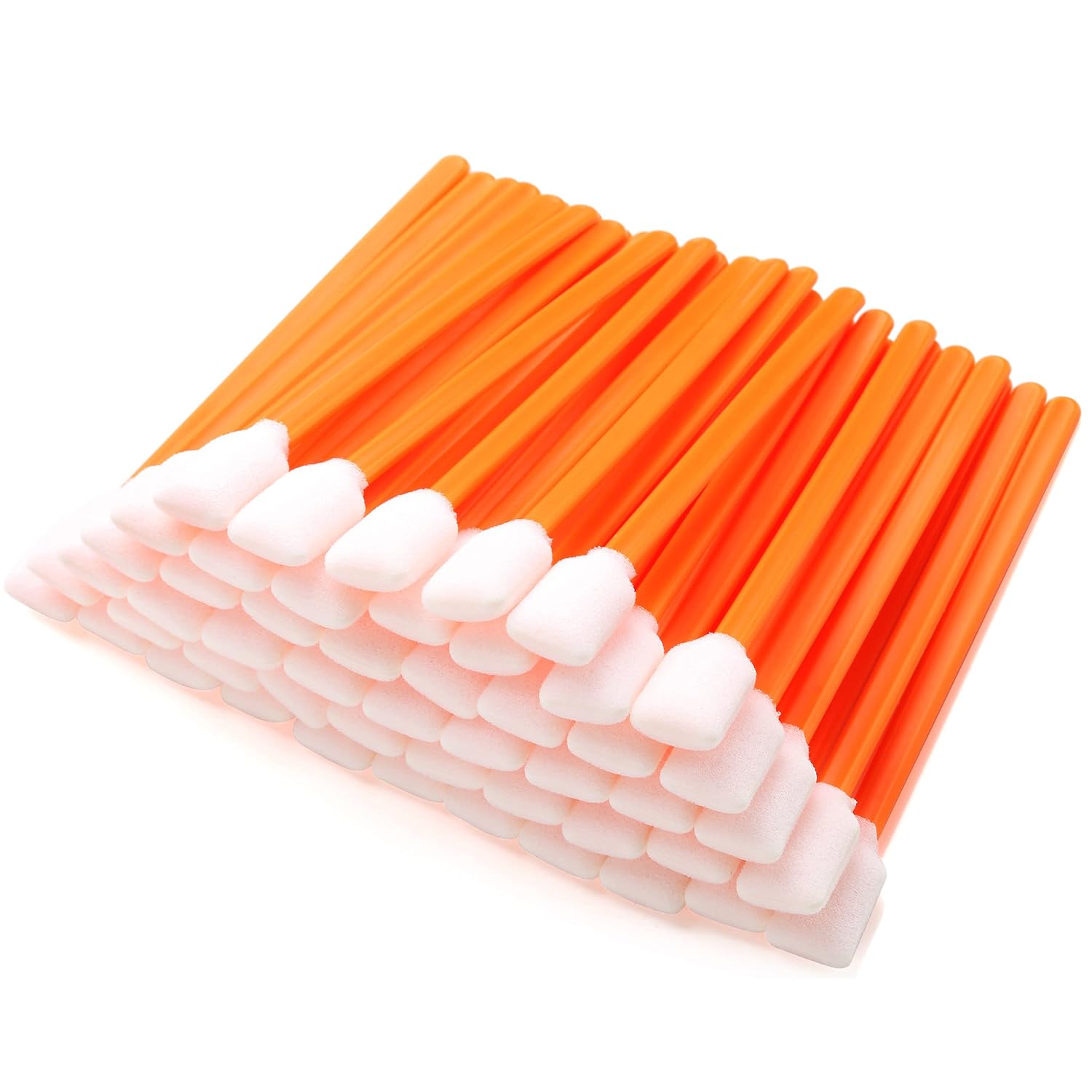 AAwipes Foam Cleaning Swab Sticks (200 pcs Large Rectangular Foam Tips, 5.25", Orange) Cleanroom Cleaning Swab Sponge Stick for Inkjet Printer, Optical Instruments