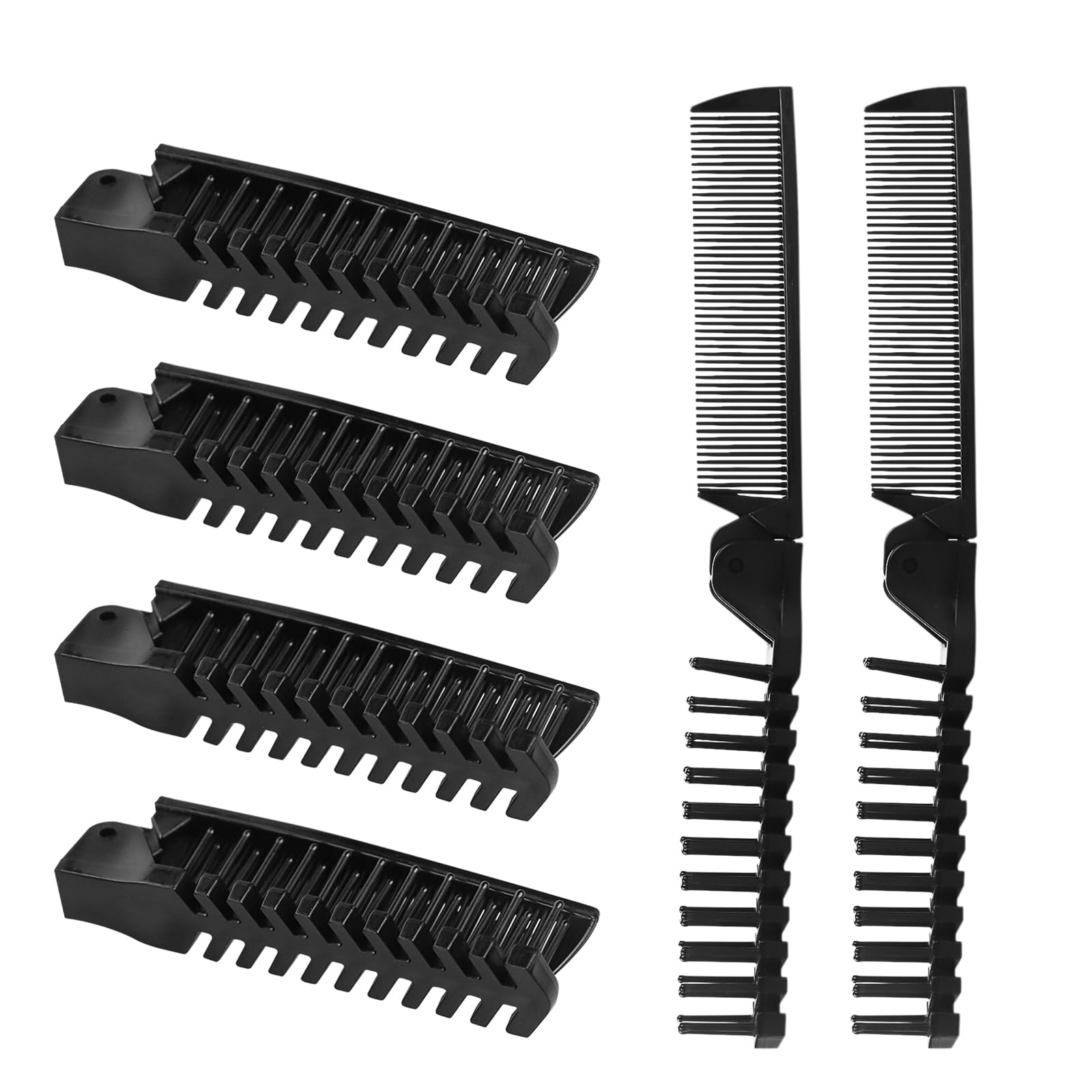 HQSLsund Foldable Double-Headed Pocket Hair Combs, Black