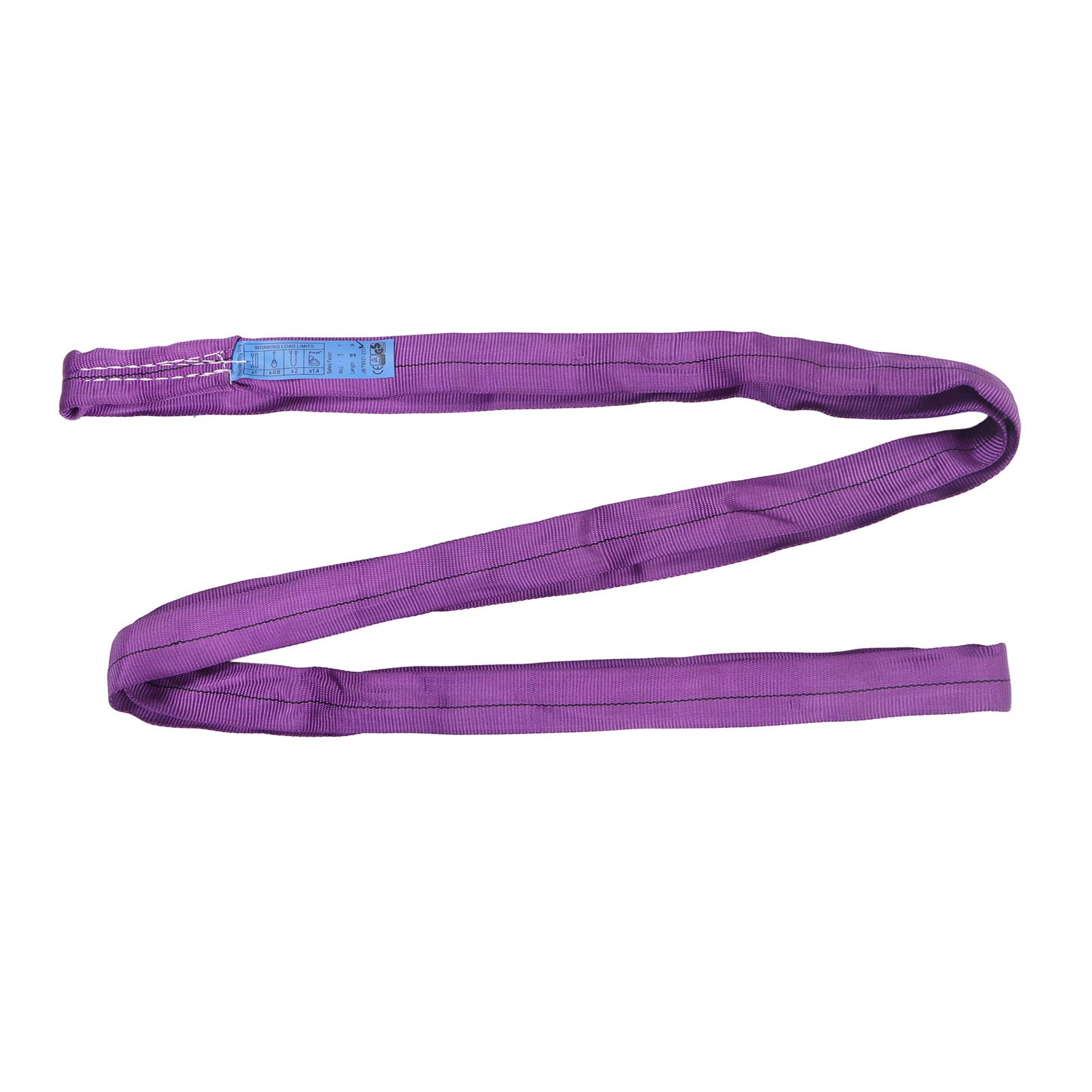 Flexible Hoisting Sling Flexible Sling Strap Flexible Polyester Rigging Lifting Strap 1t 2205lb Bearing 2m 6.56ft Length Hoisting Towing Sling