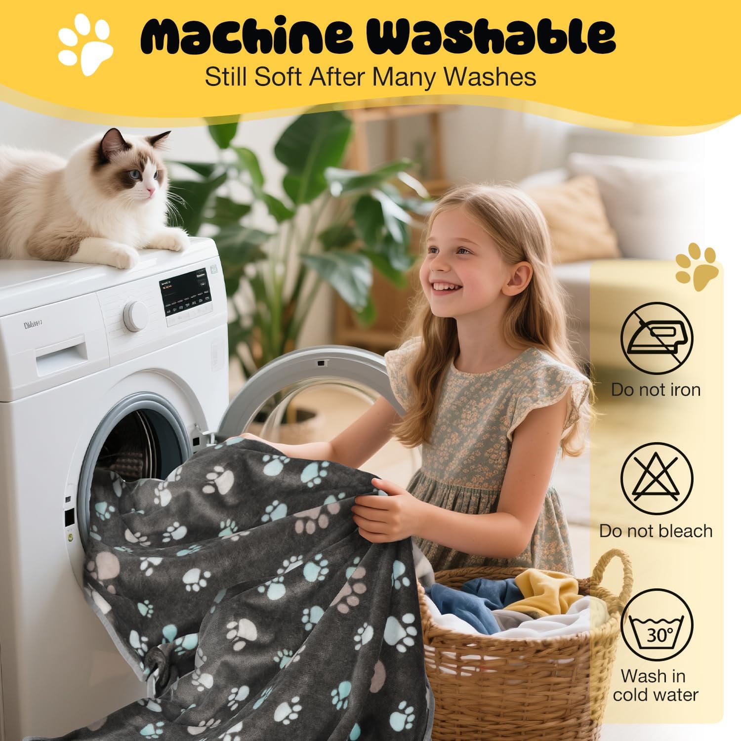 Premium Soft Dog Blanket Washable, 40" x 32" Flannel Gray Dog Blanket for Small and Medium Dogs and Indoor Cats