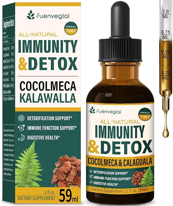Cocolmeca Bark Immunity & Detox Drop, Herbal Extract with Polypodium Leucotomos Sarsaparilla Milk Thistle Supplement Support Detoxification, Immune System, Digestive Health. 2oz