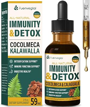 Cocolmeca Bark Immunity & Detox Drop ، مستخلص عشبي مع Polypodium Leucotomos Sarsaparilla Milk Thistle Supplement Detoxification ، Immune System ، Digestive Health. 2 أوقية