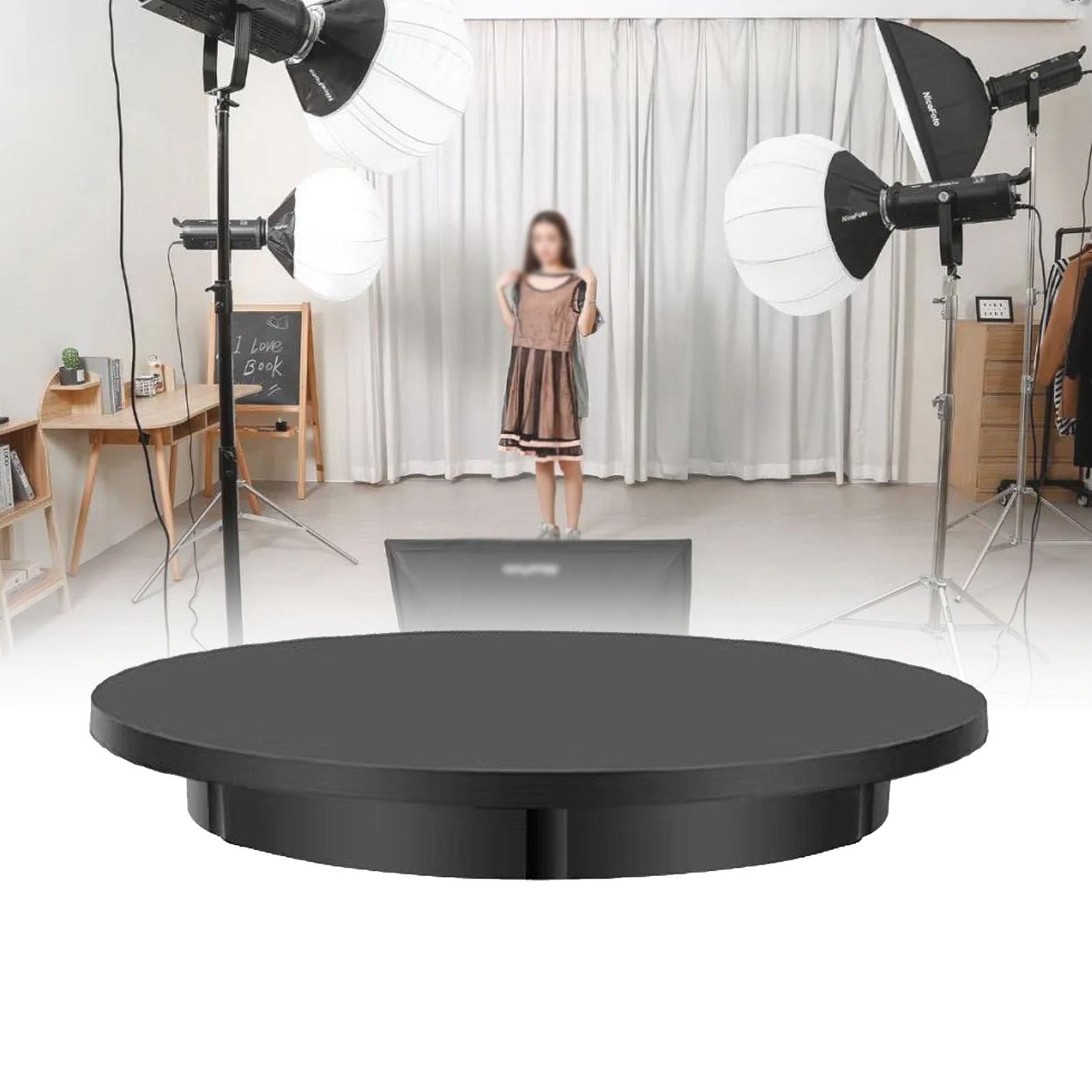 Plateau tournant électrique 100 kg : rotation motorisée de 42 cm avec télécommande