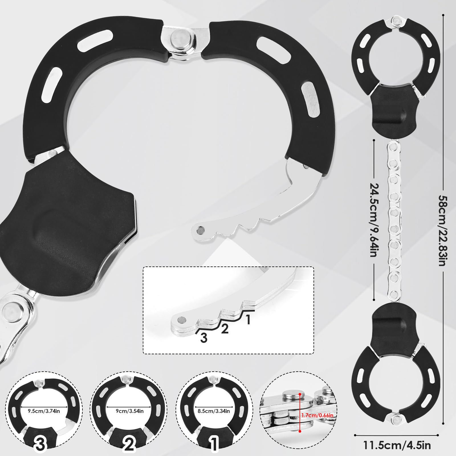 Catena Bicicletta Antifurto, Lucchetto Monopattino Elettrico, Accessori Monopattino Elettrico con Chiave E Borsa Impermeabile 3L, Lucchetto Manette per Scooter Elettrico, Moto, Carrozzine
