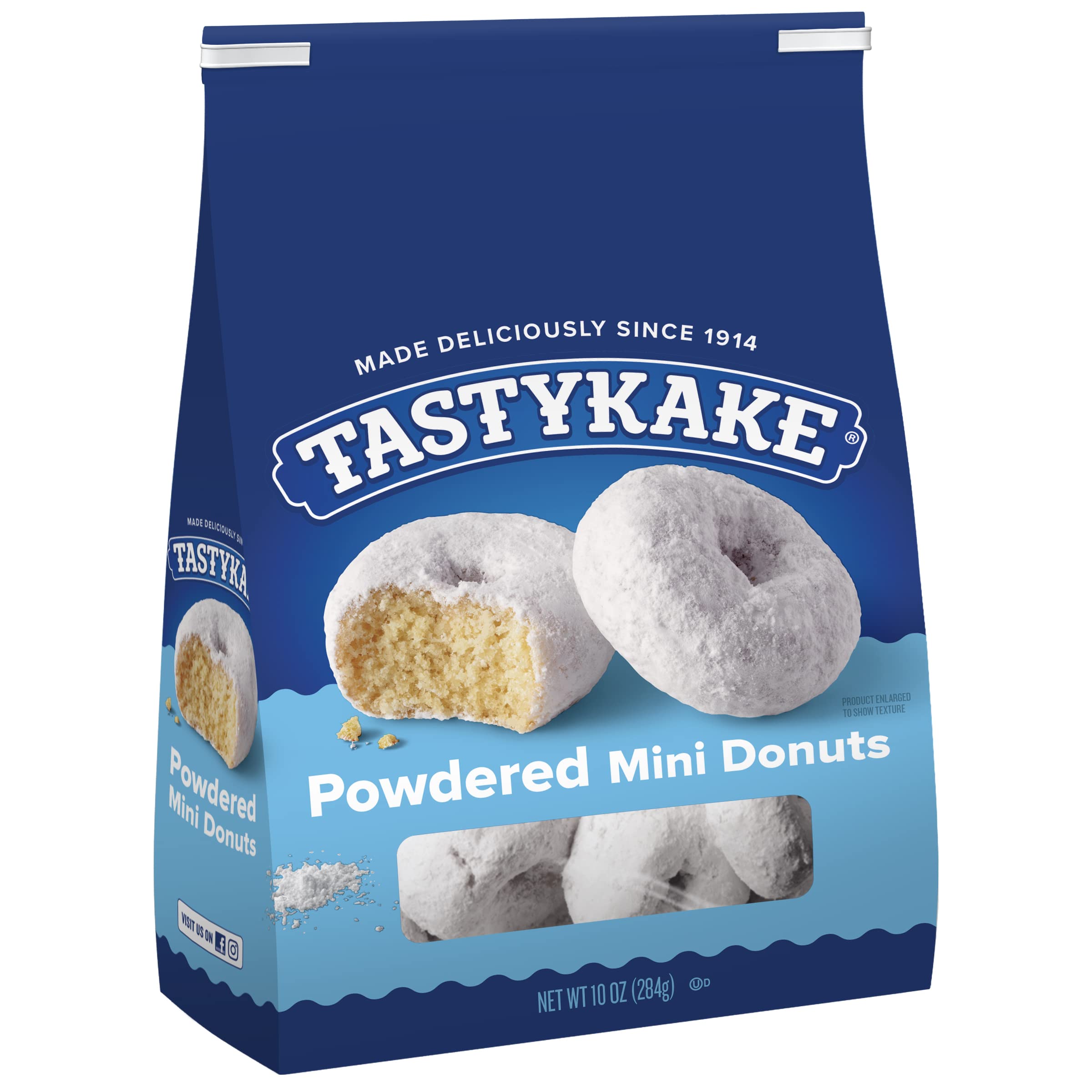 TastykakePowdered Sugar Mini Donuts, Shareable Powdered Donuts, 10 oz Bag