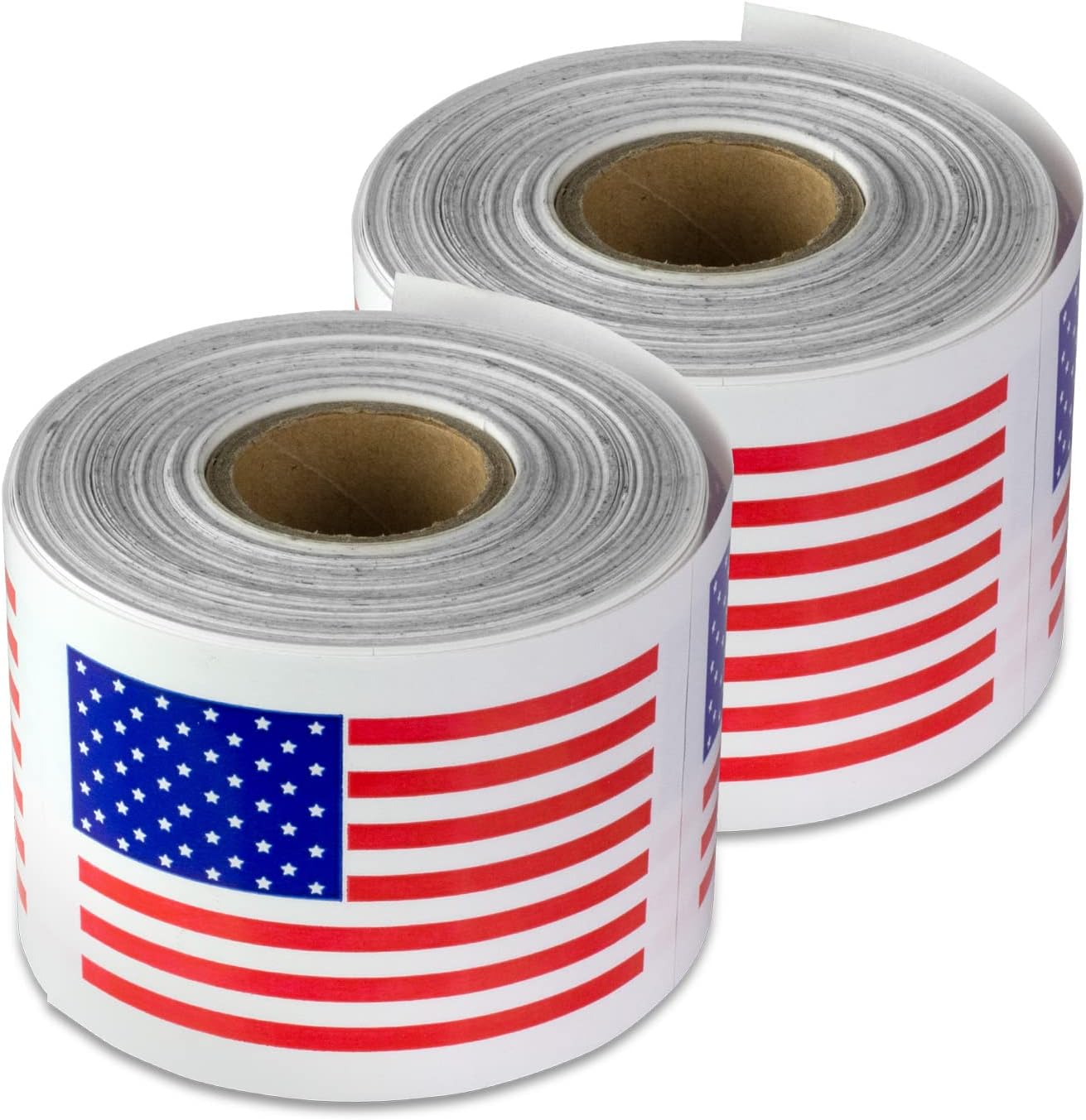 600 Labels - Amercian Flag USA Production Stickers, 2 x 3 inch Rectangle Manufacturing in America USA Labels - USA Flag Stickers