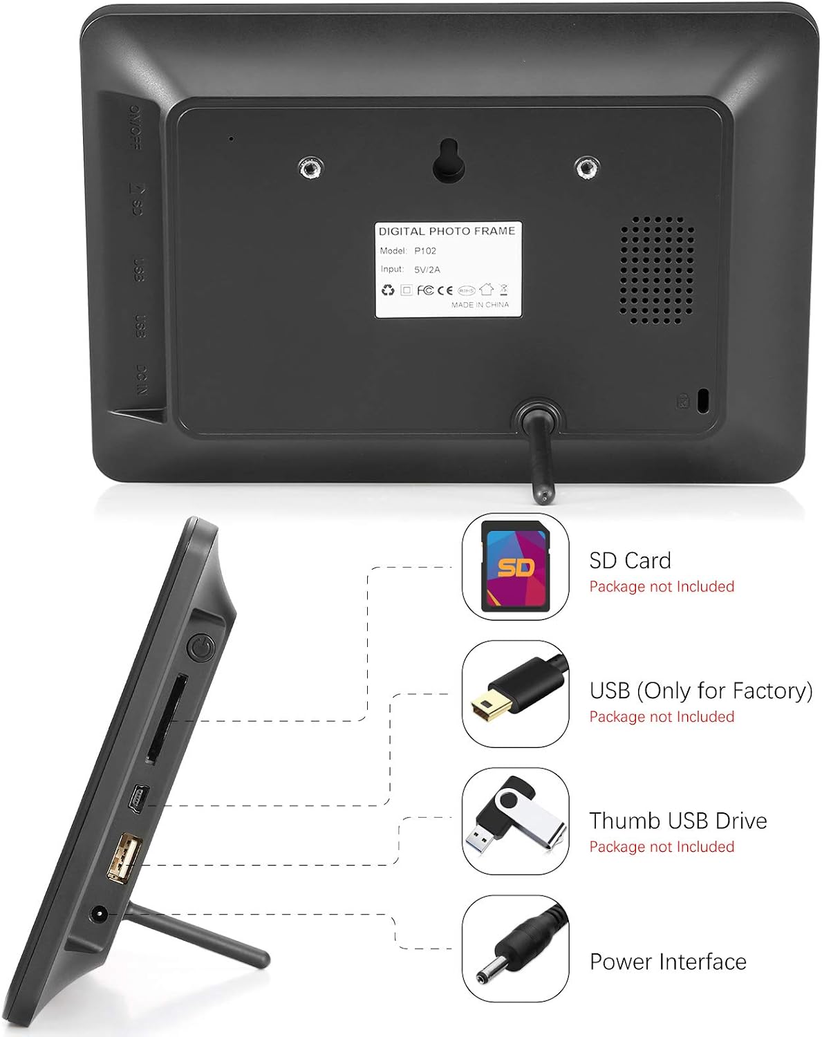 Hottest Sales Digital Picture Frame WiFi Digital Photo Frame YEEHAO 1920x1080 Touch Screen, Support Thumb USB Drive and SD Slot, Music Player, Share Photos and Videos via APP, Cloud, Email(10 inch)