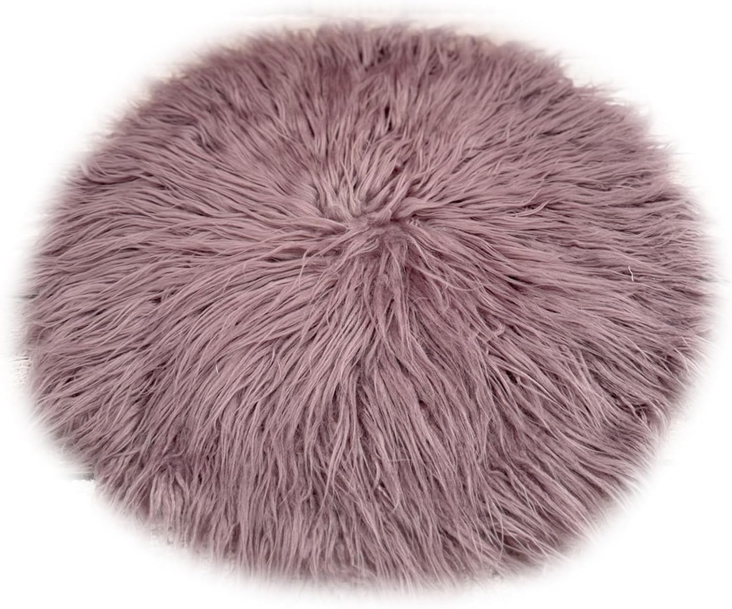 Zeroest Newborn Photography Faux Fur Rug, Round Blanket for Baby Photoshoot Photo Prop Basket Filler Posing Stuffer 24.8"