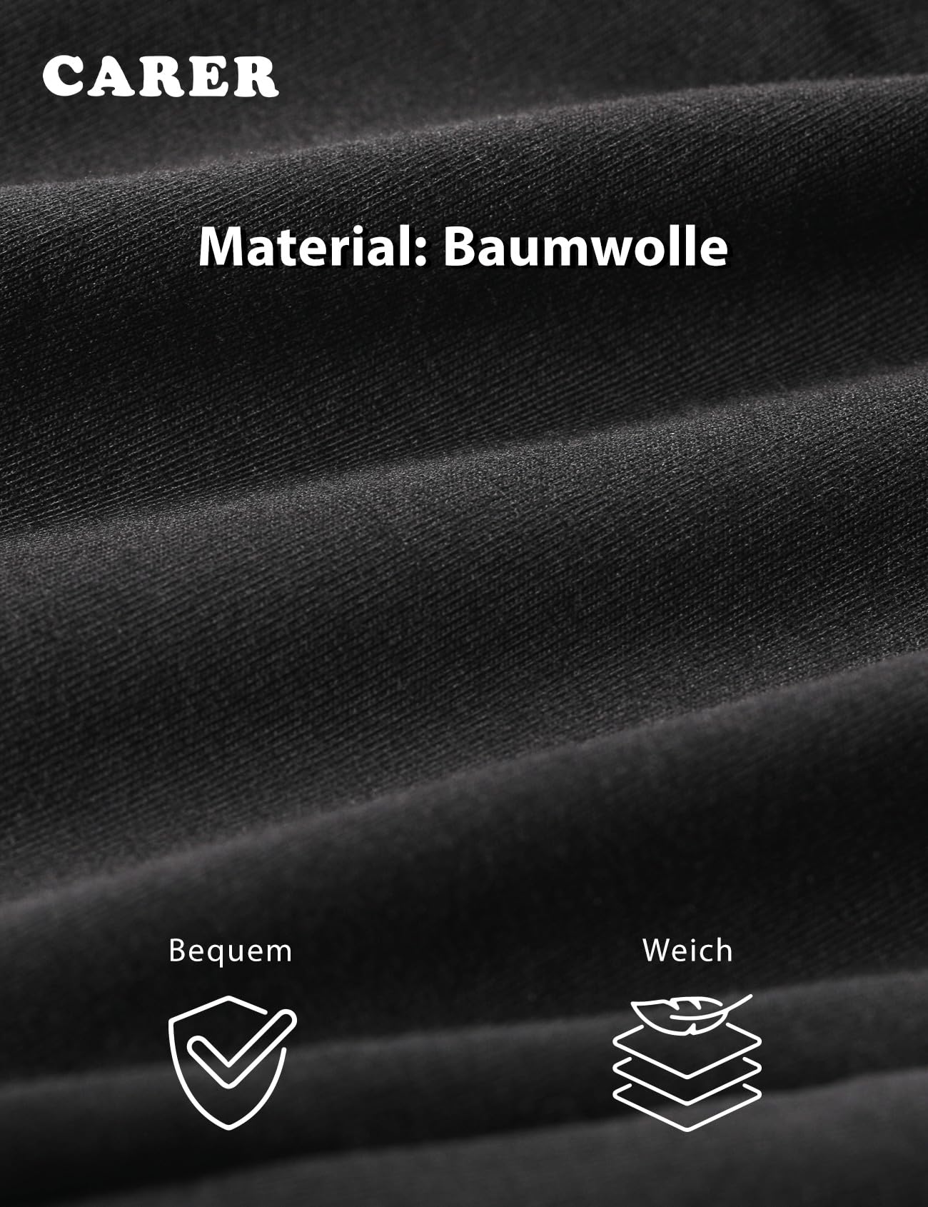 Carer 3er-Pack Baumwoll-Inkontinenz Pants für Männer, 150ml Saugfähigkeit Waschbare Wiederverwendbare Auslaufsichere Boxershorts Atmungsaktiv, Schwarz Größe XL