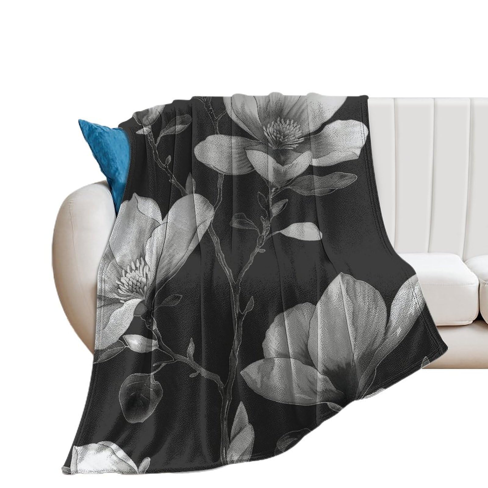 Couverture polaire en flanelle de luxe grand confort 153 x 203 cm couleur noir intense