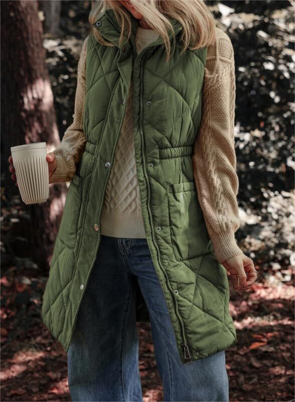 Giubbotto Smanicato Invernale Giacca Invernale Da Donna Trapuntata Con Cerniera Casual, Gilet Trapuntato Senza Maniche, Giacca Calda Gilet Invernale