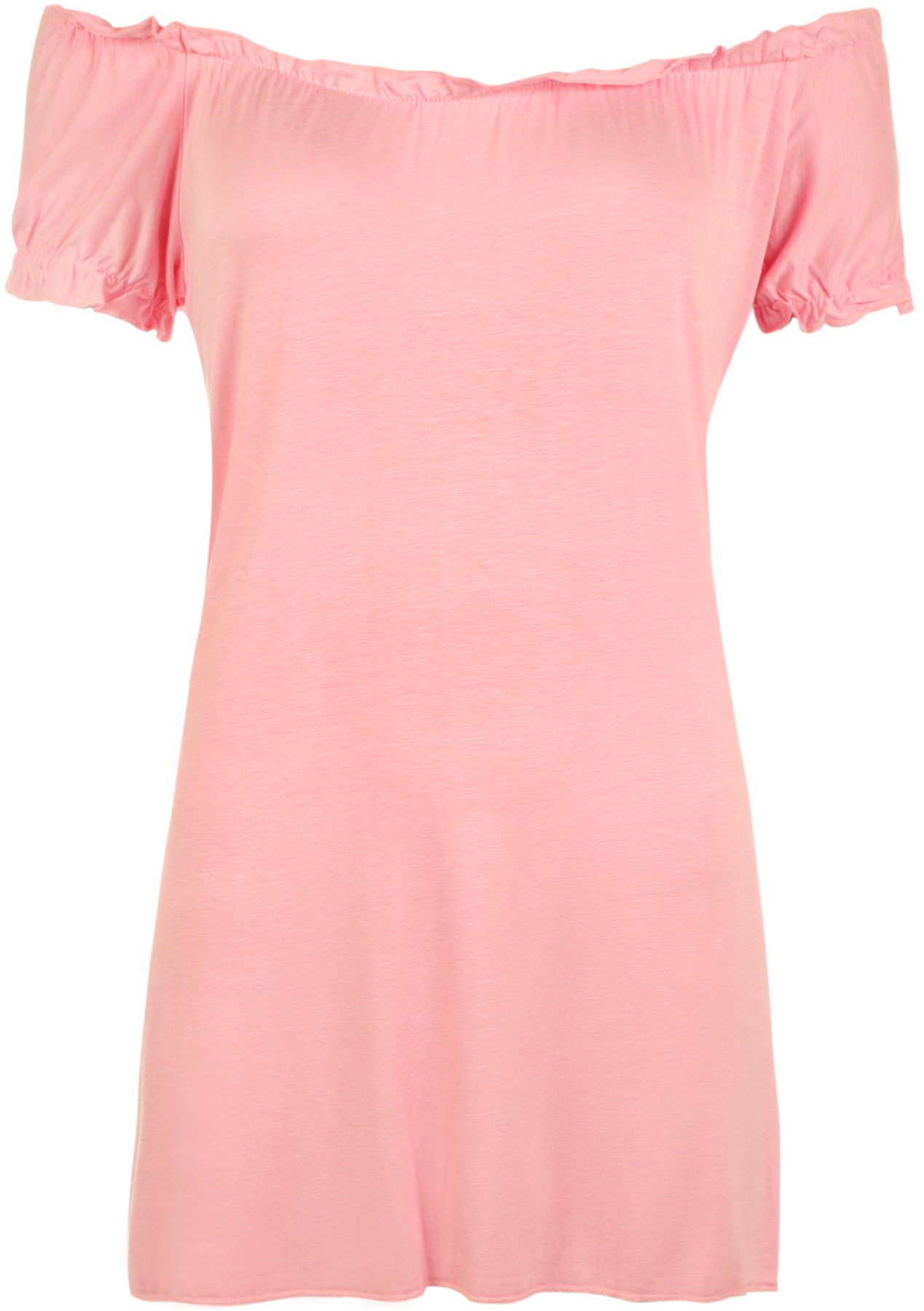 WearAll Ladies Off Shoulder Gypsy Boho Top Womens Plus Size Pink 22/24