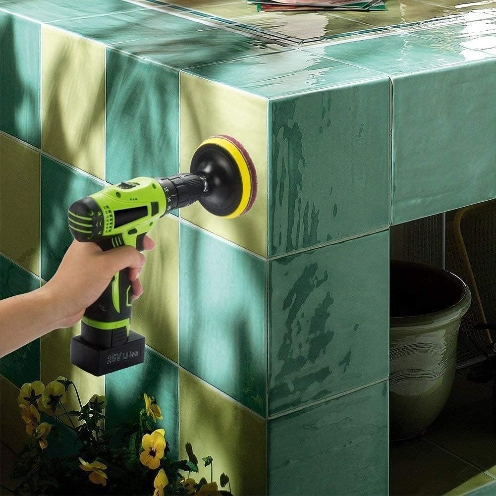 Auniwaig 5 Inch Scrubber Scouring Pads Red-Multipurpose, Scuffing Disc Hoop and Loop Surface Conditioning Disc 8pcs