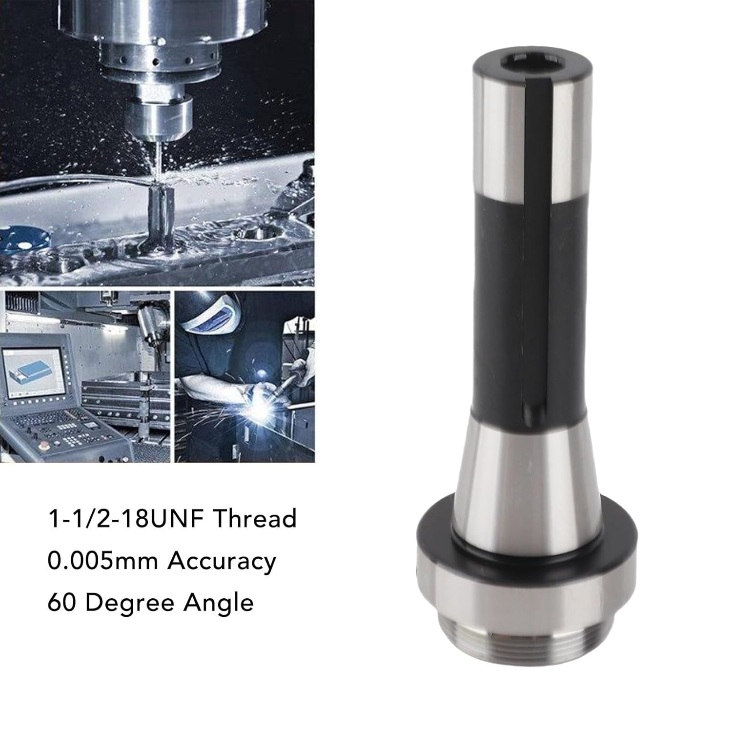 Bd Shank ‑1‑1/2‑18UNF‑7/16 Arbor End Mill A, Carbon Steel Tool Holder, ith 0.005mm Accuracy, for CNC and Lathe