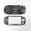 Hzxkqmil Replacement Full Housing Shell Case for Sony PSP 3000 PSP3000 Console, Front Back Cover Face Plate Button Screw Set Transparent Black