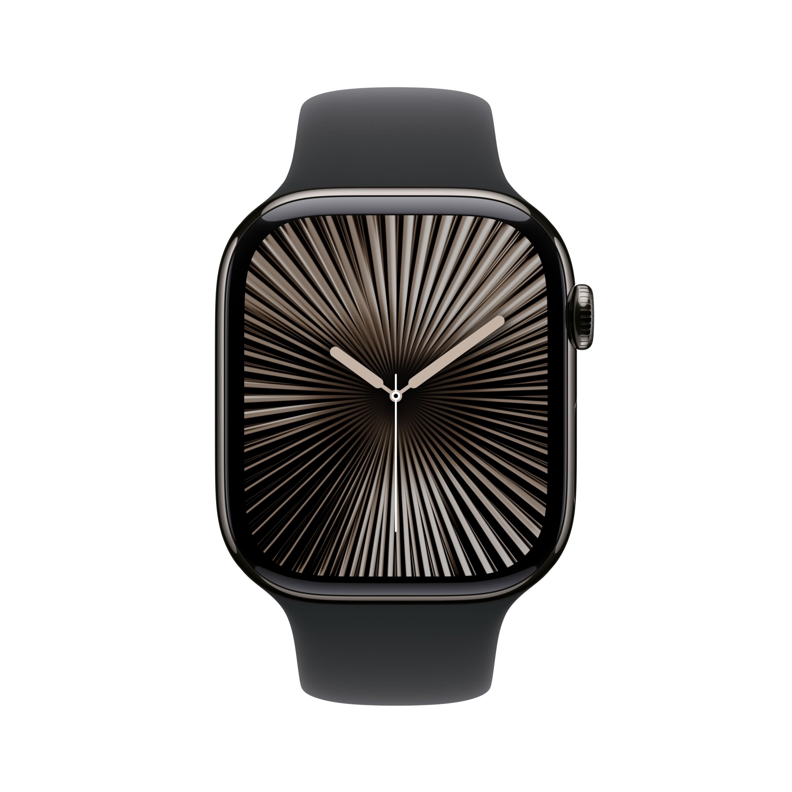 Apple Watch Series 10 GPS + Cellular 46 mm Smartwatch con cassa in titanio color Ardesia e cinturino Sport Loop Nero - S/M. Fitness tracker, app ECG, display Retina always-on, Carbon Neutral