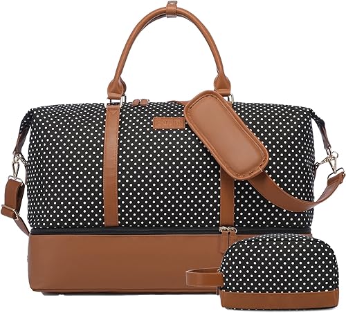 Sucipi Bolsas de fin de semana para mujer, bolsa de lona de viaje con compartimento para zapatos, bolsa de viaje para el gimnasio, bolsa de viaje