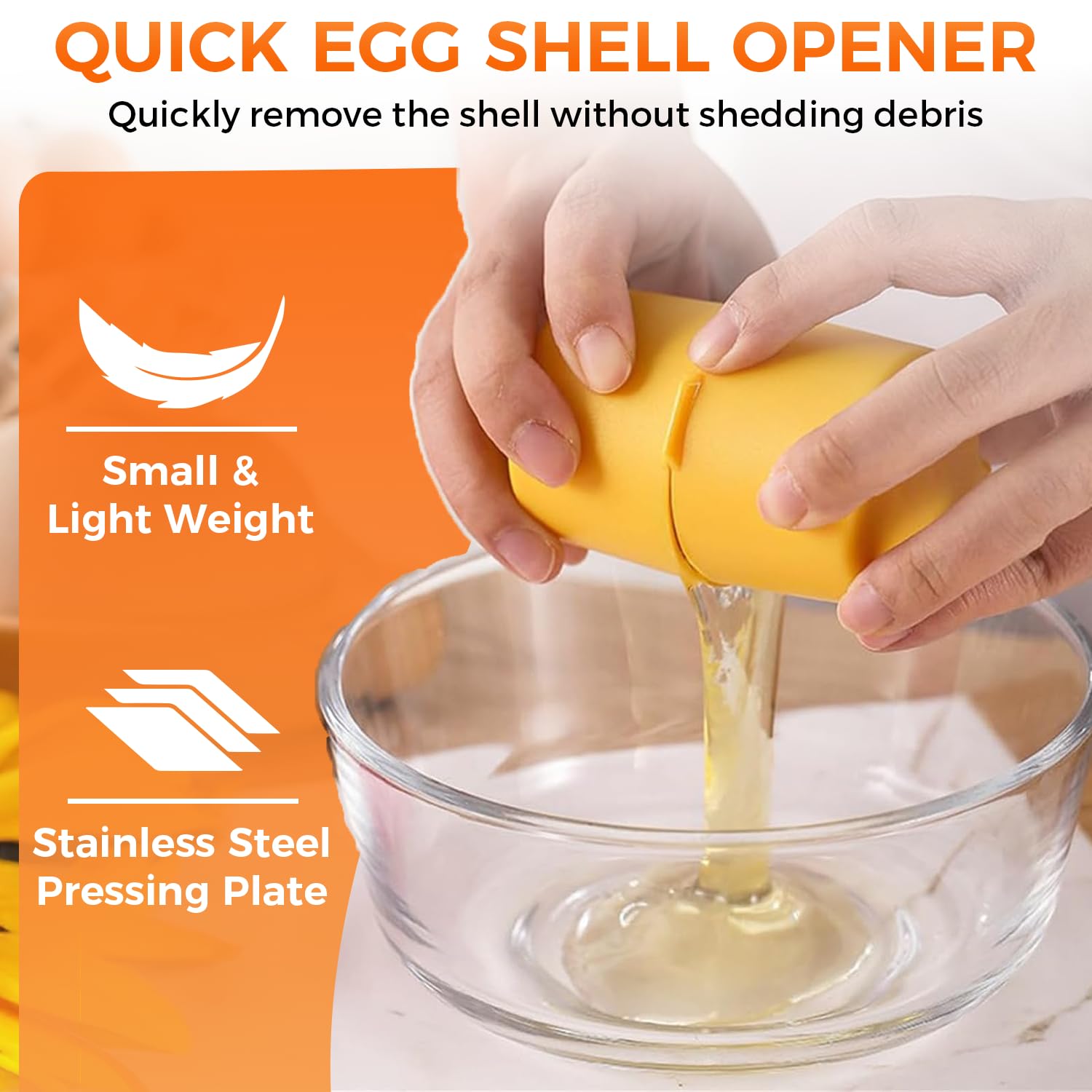 Egg Cracker Tool, Yellow - 1 Pc - Image 3