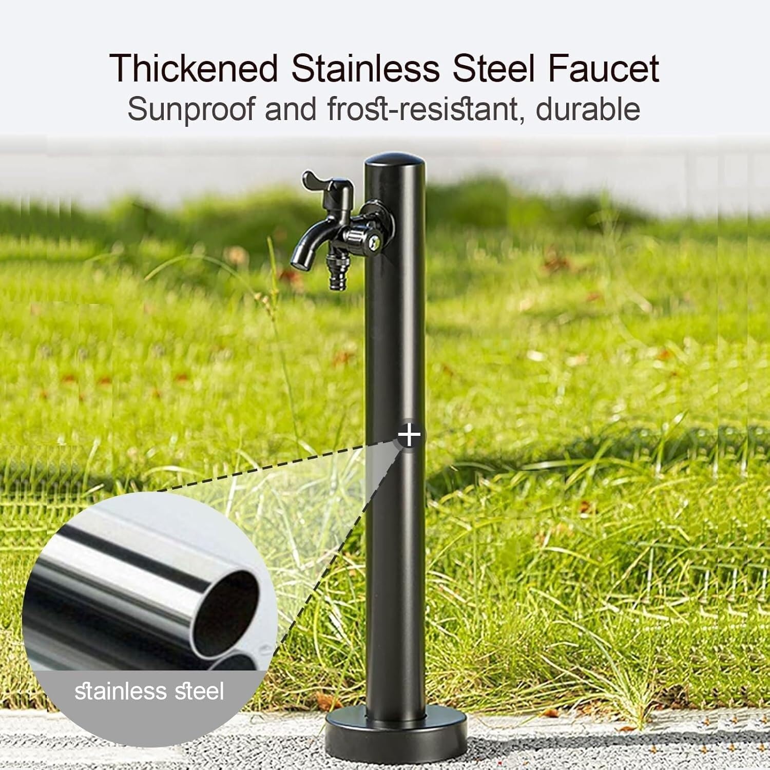 Robinet de jardin sur socle, Robinet de colonne d'eau de jardin en acier inoxydable 304