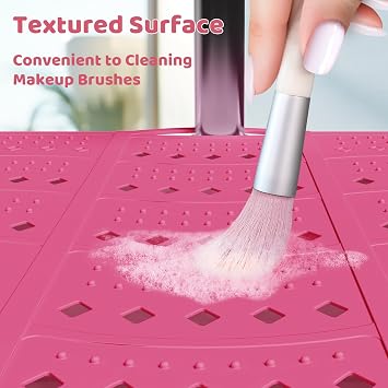 Silicone Foldable Bathroom Sink Cover, DIY Cut Makeup Mat, Pink
