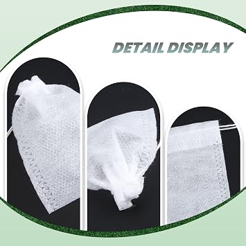 100 Pcs Disposable Empty Tea Bag String Heat Seal Filter Paper