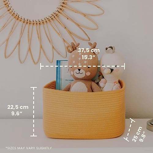 Miniatura 51 de OrganiHaus - Juego de 3 canastas con diseño de arcoíris para almacenamiento, canastas tejidas para organización, decoración pastel, guardar