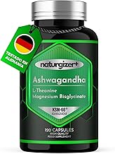 NATURGIZER+ | Ashwagandha KSM-66, L Theanine, Magnesium Bisglycinate | 120 Vegan Capsules | Manage Stress From Morning | Lucid Calms Without Drowsiness