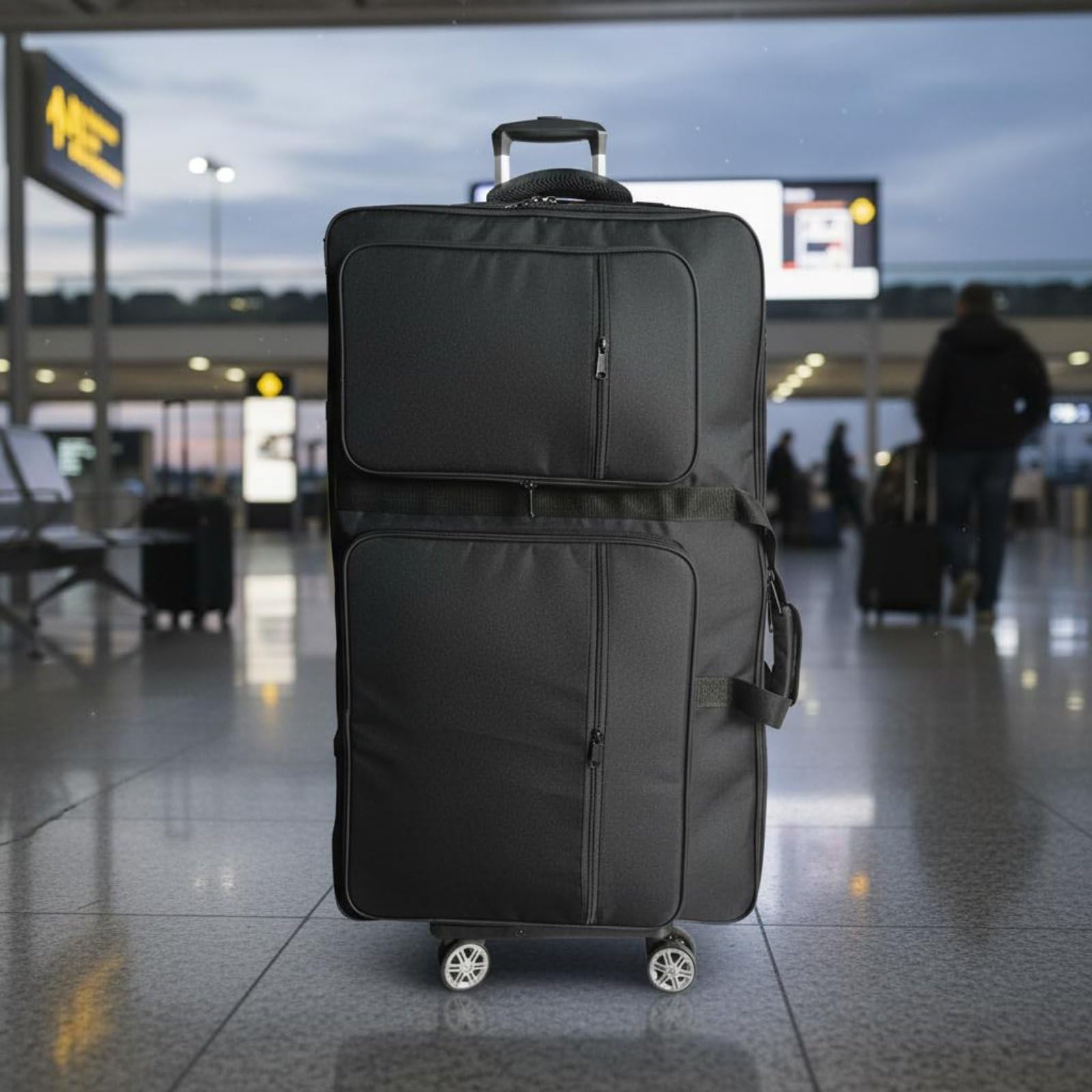 predolo Borsa da Trasporto DJ con Ruote Resistente All'usura Borsa per Controller DJ Tasche Multiple Zaino per Attrezzatura Musicale per Musicisti, Eventi