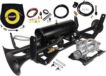 Kleinn Air Horns Direct Fit Train Horn and Onboard Air System for GMC 1500 Sierra and Chevrolet 1500 Silverado,Multi,GM1500-734