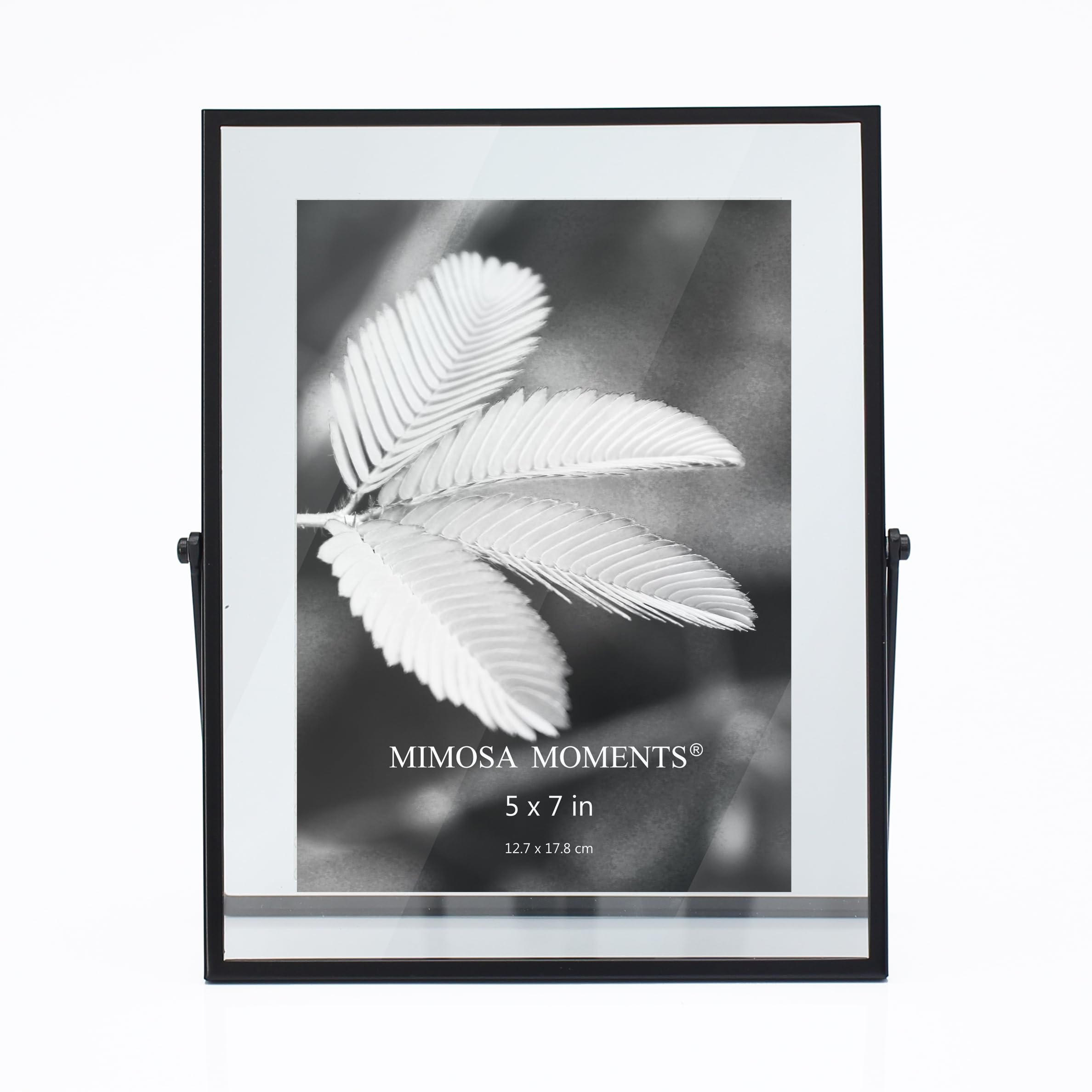 MIMOSA MOMENTS Metal Floating Picture Frame (Black, 5x7")