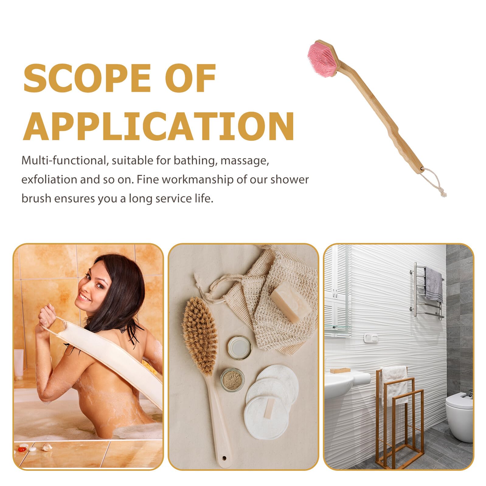 Cepillo De Baño Mango De Madera Cepillo De Ducha Para Exfoliación De Muerta Baño o Ducha